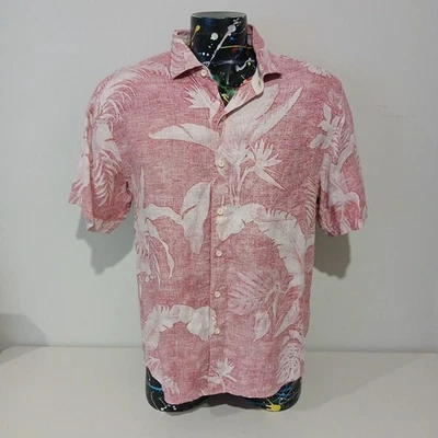 Tommy Bahama Button Up 100% Linen Floral Casual Shirt Red Men's Size M - Image 1 of 4