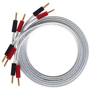 QED XT25 Performance Speaker Cable BFA Style Twin Screw Banana Plugs Terminated - Image 1 of 4