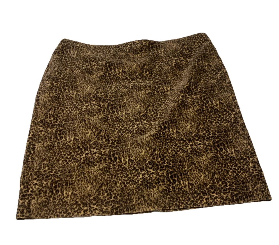 Talbots Leopard Print Velvet Pencil Skirt  size 16 - Image 1 of 4