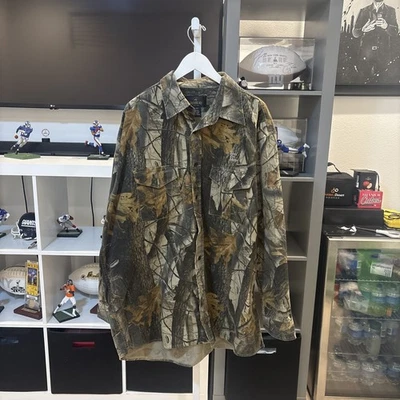 Vintage Redhead Bass Pro Shop Button Up Long Sleeve Realtree Camo Hunting Tee - Image 1 of 4