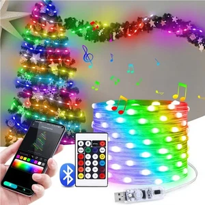 RGBIC LED Fairy String WS2812B Bluetooth USB Musik Traum Farbe Licht Weihnachten - Bild 1 von 6