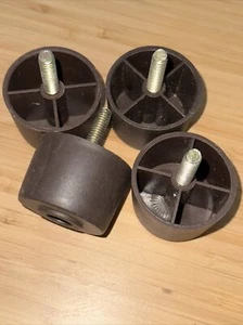 Furniture Round Legs Feet Wood Sofa Couch Ottoman 4 Plastic Legs 1.5" tall - Picture 1 of 2