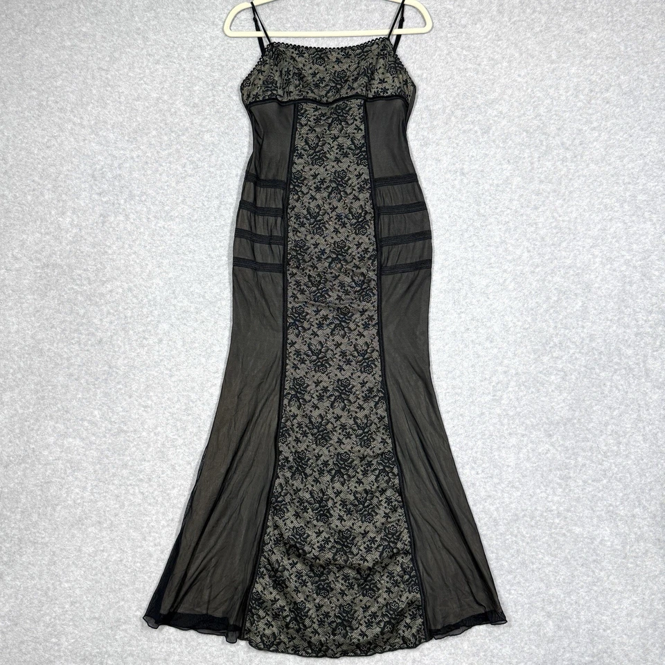 Maxi Vestido Vintage Bisou Bisou Mediano Encaje Corsé Capricho Bruja Gótica Sirena Foto 1 de 4