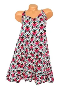 ITALY schwarzes Kleid Trägerkleid Sommerkleid Muster Herzen 36 38 40 42 NeuIT404 - Bild 1 von 2