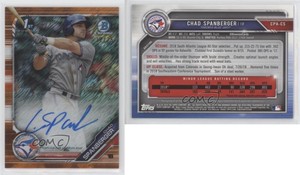 2019 Bowman Chrome Prospect Orange Shimmer Refractor /25 Chad Spanberger Auto