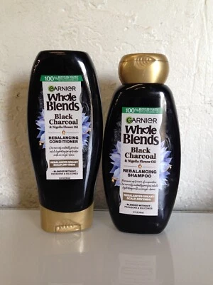 Garnier Whole Blends Black Charcoal Rebalancing Shampoo 11.7, Conditioner 12oz - Image 1 of 4