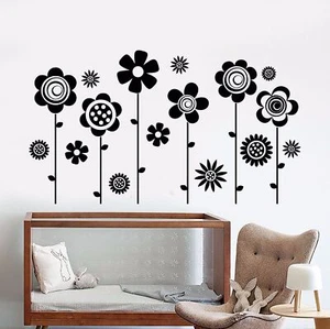 Vinyl Wall Decal Nursery Flowers Garden Nature Girls Room Stickers (933ig) - Picture 1 of 3