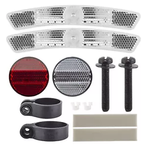 Cateye Deluxe Reflector Set Bicycle Reflectors with Brackets & Hardware NEW - Picture 1 of 1