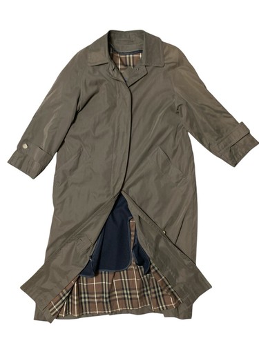 Vintage Burberrys Mac beige con inserto fodera lana aggiuntiva donna 2 petite