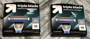 2 Up & Up Triple Blade Replacement Cartridges 20 Total Fit Mach3 Handles - Imagen 1 de 3