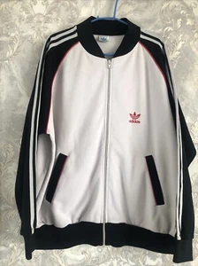 RARE 80s Adidas Navy Blue White Red Logo Track Jacket Made in Taiwan XL (537) - Picture 1 of 13
