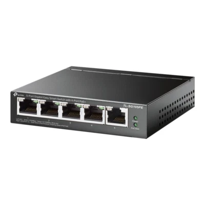 TP-Link TL-SG105PE 5-Port Gigabit Managed LAN PoE Switch mit 4 PoE+ Ports - Bild 1 von 2