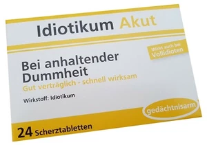 Idiotikum Akut - Scherztabletten bei anhaltender Dummheit - Super Geschenk - Picture 1 of 2