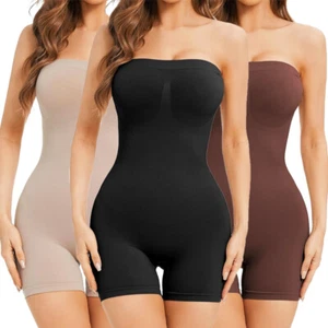 Women Shapewear Bodysuit Tummy Control Slimming Full Body Shaper Strapless - Picture 1 of 15