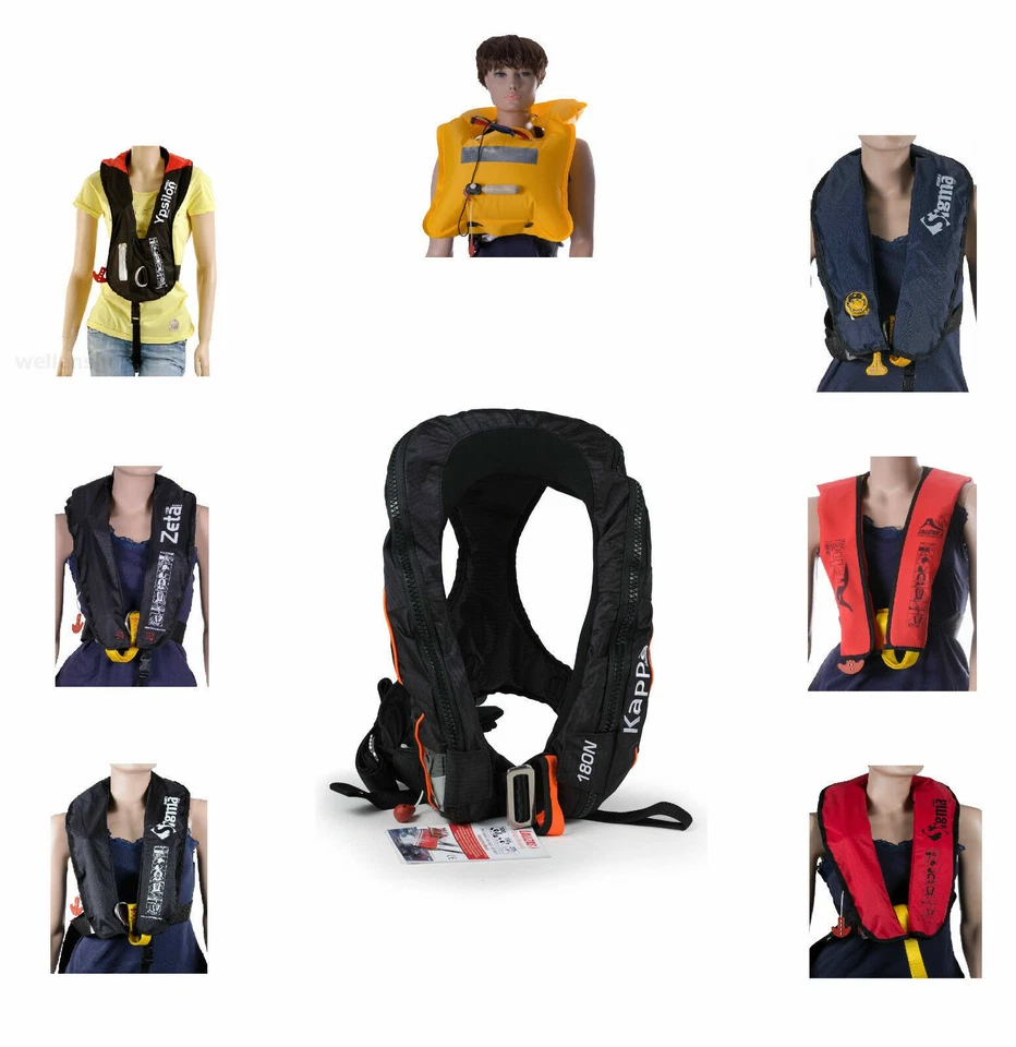 WELLENSHOP Rettungsweste Automatik ISO Schwimmweste Erwachse & Kinder Lifejacket aufblasbar