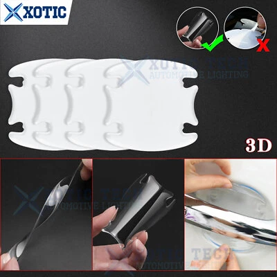 4Pcs 3D Auto Scratch Protect Door Handle Cover Sticker Film For BMW 3 5 7 Series - Image 1 of 4