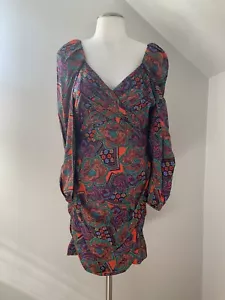 Women’s Veronica Beard Bellino Long Sleeve Dress Vibrant Paisley Print V-neck 4 - Picture 1 of 20