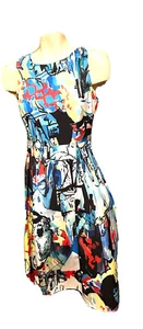 Vintage Dress Abstract Art to Wear Mod 1979s Sz Small - Picture 1 of 3