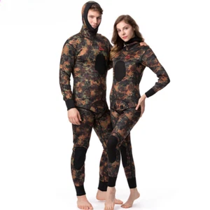 Neoprenanzug Herren 5mm 7mm Neopren Speerfischen Tauchanzug Camouflage 2-teilig - Bild 1 von 26