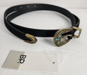 BP Nordstrom Womens Skinny Faux Suede Black S/M belt - Picture 1 of 8