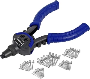 WORKPRO Rivet Gun Set 5-in-1, 10-Inch Pop Riveter with 5 Sizes Interchangeable - Picture 1 of 7