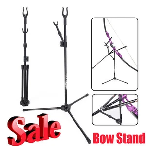 Fiberglass Bow Stand Archery Recurve Bow Holder for Hunting Shooting Black NEW - Picture 1 of 8