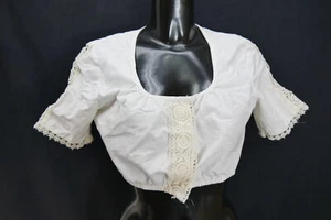 Gr.40 Dirndlbluse creme Bluse für Dirndl Baumwollmischung mit Spitze B11567 - Bild 1 von 4
