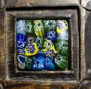 Rustic Twisted Metal and Wood Wall Hook with MilleFiori Glass Italy?  - Picture 1 of 14