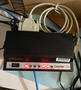 US ROBOTICS 56K Business Modem Courier Lite W/ Power Supply /Cable - Picture 1 of 5