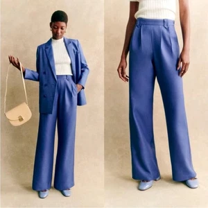 Sezane LouLou Trousers in Vintage Blue FR 42/US 10 - Picture 1 of 6