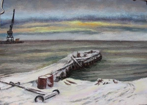 Original Pastel art Arctic Dixon Kara Sea - Picture 1 of 1