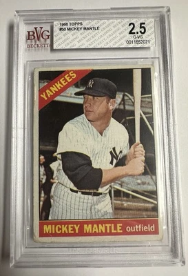 Topps Mickey Mantle 1966 en muy buen estado 2,5 Foto 1 de 2