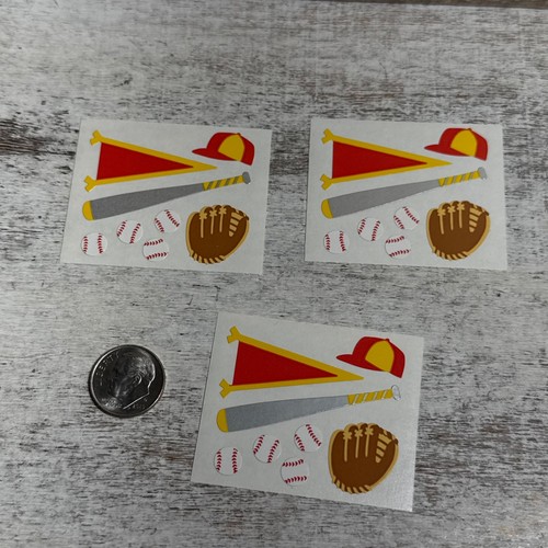 Lot of 3 VTG Mrs. Grossman's Baseball Bat, Glove Stickers Pods, 24 ...
