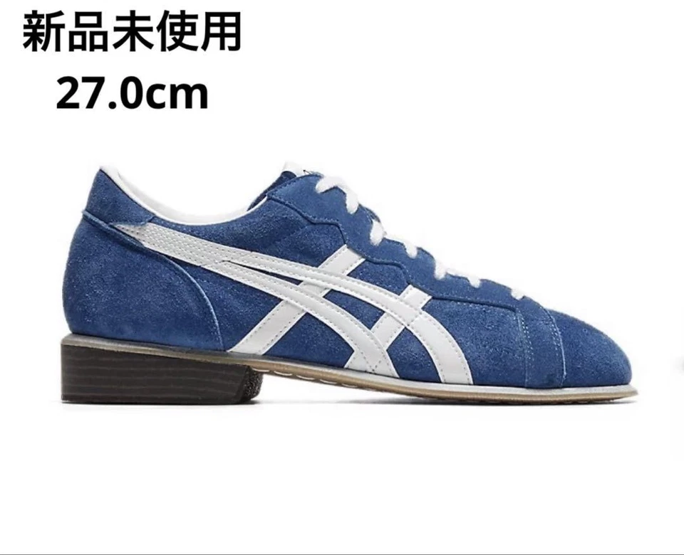 ASICS Weight Lifting Shoes Leather 1163A006 Blue White US8(26cm)