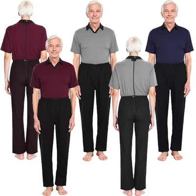 Unisex Rompers Nursing Jumpsuit Patient Sleepwear Bodysuit Anti-Strip Overall - Image 1 of 4