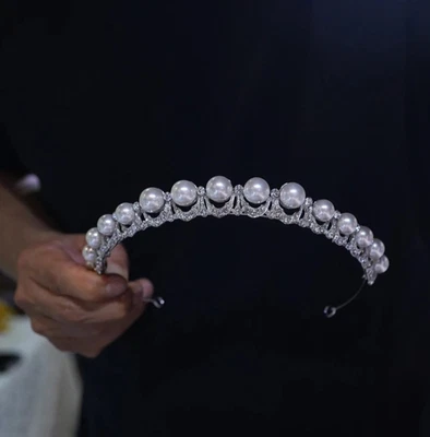 Elegantes perlas boda diademas tocados novias accesorio para el cabello Foto 1 de 4