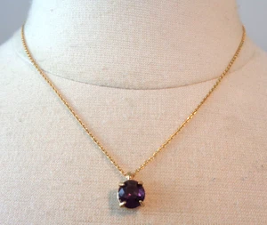 BANANA REPUBLIC Logo, Gold Tone, Amethyst Glass Stone Adjustable Choker Necklac - Picture 1 of 4