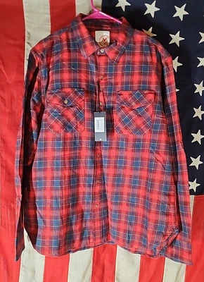 Camisa clásica de franela Cloudveil Mountain Works para hombre talla XL NUEVA CON ETIQUETAS PRECIO DE VENTA SUGERIDO POR EL FABRICANTE 128 USD roja Foto 1 de 4