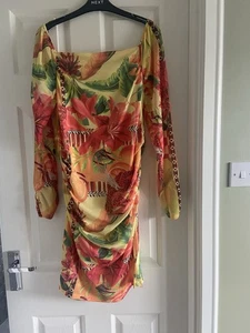 BNWT NEXT RUCHED MINI DRESS KEW GARDEN COLLECTION SIZE 18 - Picture 1 of 2