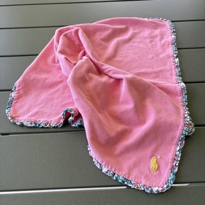 Ralph Lauren Rosa Manta Bebé Cuadros Volantes Envoltura Algodón De Colección 25x30 LEER Foto 1 de 4