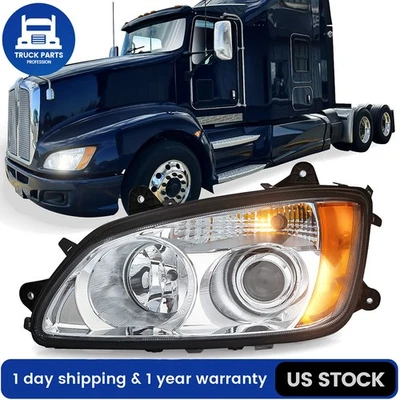 Chrome Headlights Driver Side LH For Kenworth T170 T270 T370 T440 T470 T660 T700 - Imagem 1 de 4