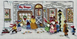 Completed Vintage Paragon Christmas Scene Needlecraft Crewel Embroidery Kit 6431 - Picture 1 of 12