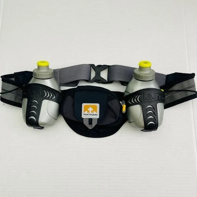 Cinto de hidratação Nathan Trail Mix com 2 garrafas corrida caminhada tamanho ajustável - Imagem 1 de 4