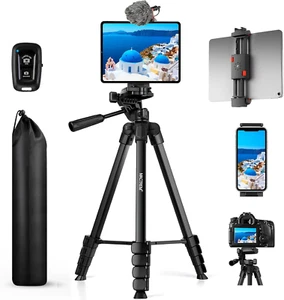 MACTREM Iphone Ipad Tripod Stand, 67" Phone Tripod for Iphone Ipad Tablet Camera - Photo 1 sur 12