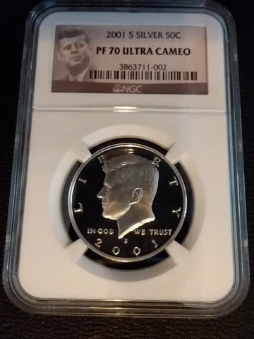 2001-S SILVER NGC PF70 ULTRA CAMEO KENNEDY HALF ** RARE PERFECT UCAM / DCAM  ** Cover