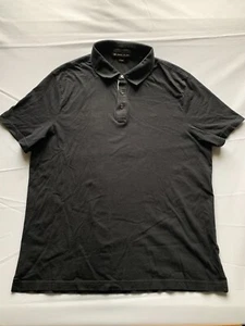 Michael Kors Mens Black 1/4 Button Polo Size L - Picture 1 of 7