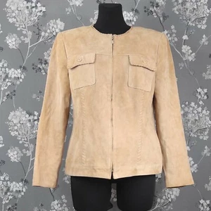 GERRY WEBER CLASSIC LOOK BEIGE SUEDE JACKET. SIZE: XL / UK 14/ DE 40/ US 10 - Imagen 1 de 4