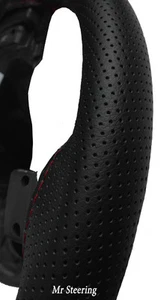 Pour Alfa Romeo 156 96-07 Noir Perforé Volant Cuir Couverture Rouge St - Photo 1 sur 3