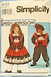 SIMPLICITY PATTERN 8659 DRESS JUMPSUIT TABARD GIRLS SIZES 5 6 6X UNCUT VINTAGE - Picture 1 of 2