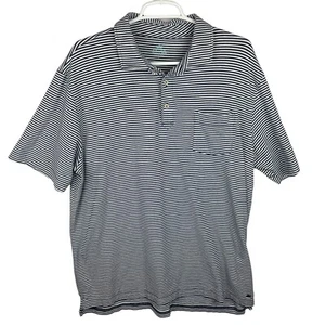 Peter Millar Mens Polo Shirt Seaside Wash Size Large Blue White Striped Golf - Picture 1 of 6